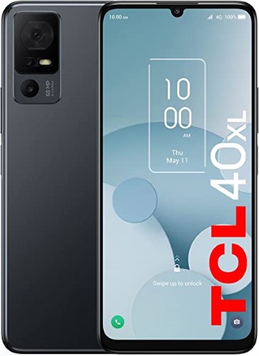 TCL 40XL Unlocked Cell Phone 6GB + 256GB, 6.75 90Hz Display Mobile Phone, Smartphone Android 13, 50MP AI Camera, 5000 mAh, 4G LTE, Dark Gray